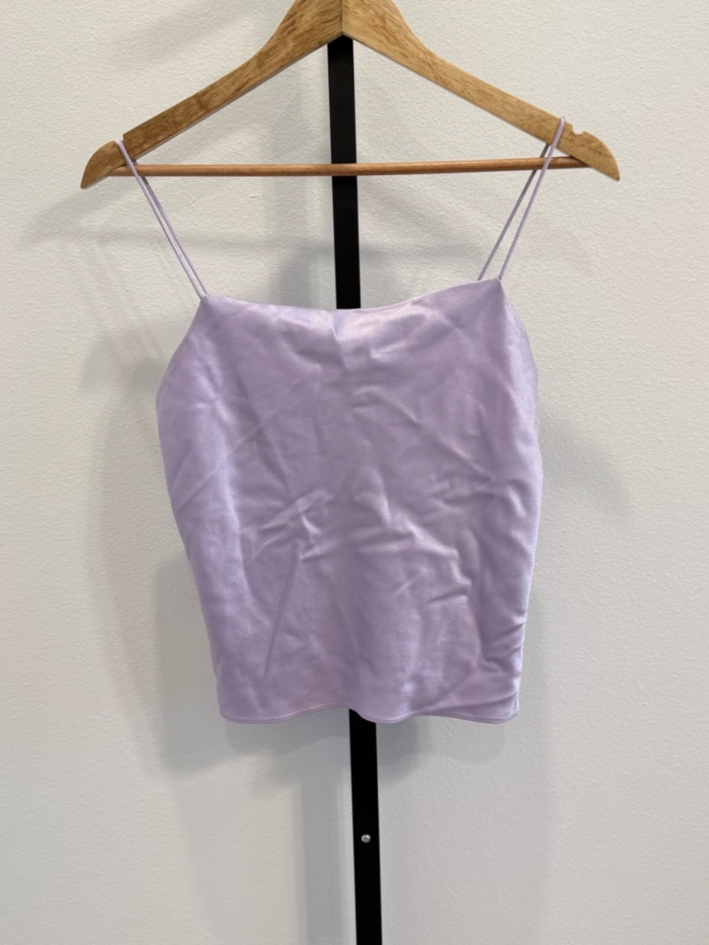 Alice + Olivia Harmon Lavender Satin Spaghetti-Strap Cami Tip XS Luxury Summer